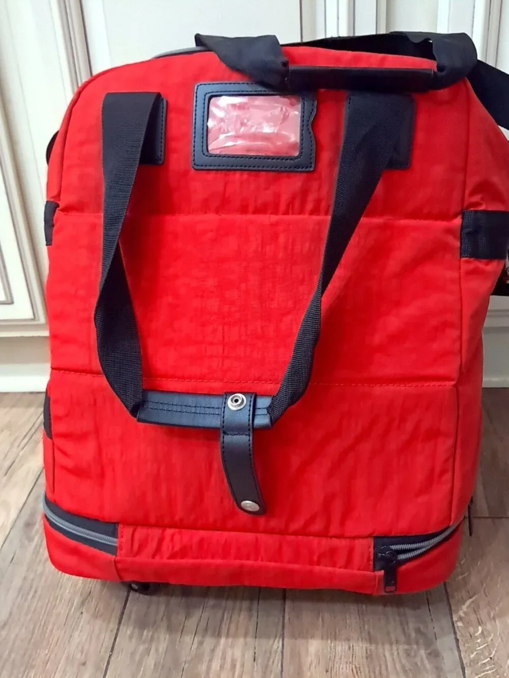 Biaggi Rolling Red Spinner Carry-On Duffle bag luggage foldable Microfold Zipsak